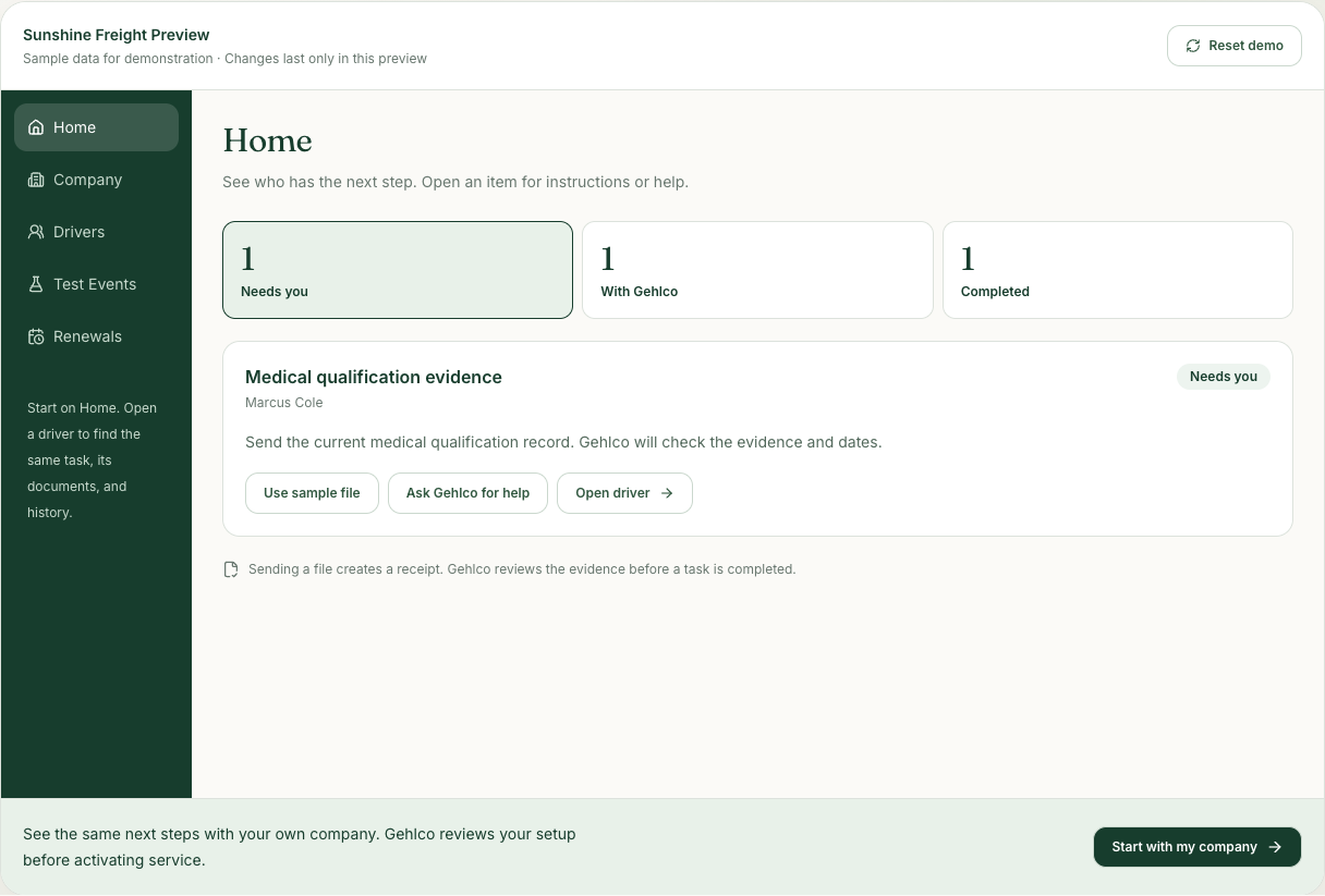 Try the workflow from the same screen used in the interactive tour